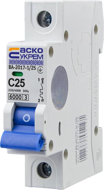 Автоматический выключатель АСКО-УКРЕМ ВА-2017/С 1р 25А (28679761)