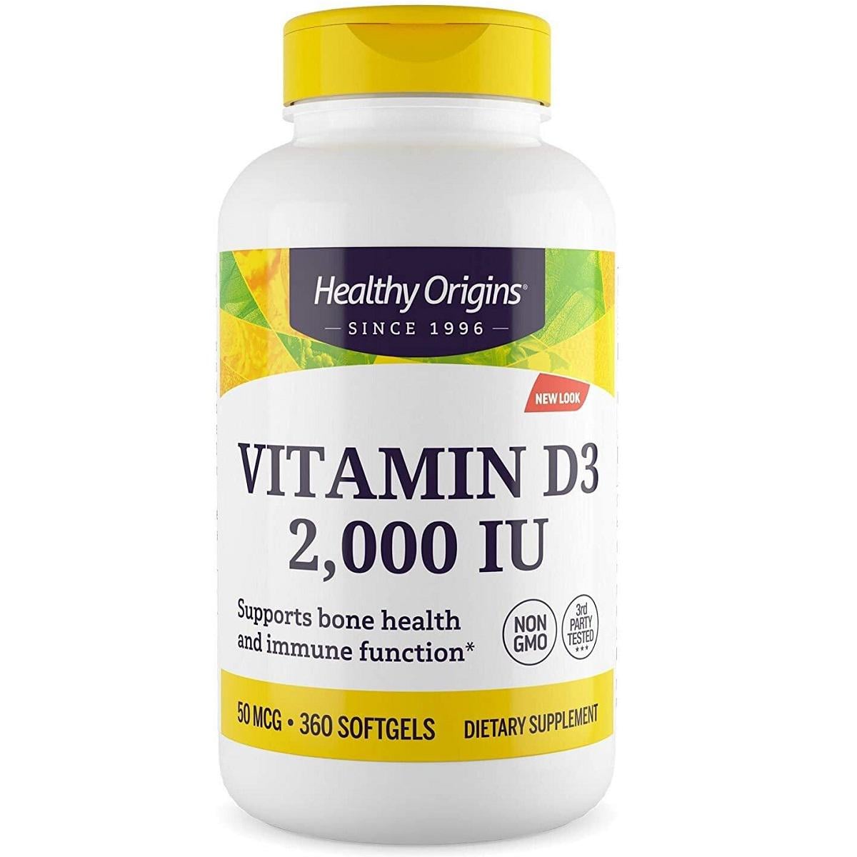 Витамин D3 Healthy Origins 2000 IU 360 желатиновых капсул (HO15378)