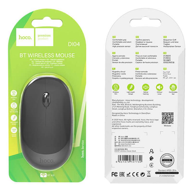 Мышь компьютерная беспроводная Hoco Di04 Wireless mouse Bluetooth 4.2 Black (534363) - фото 5