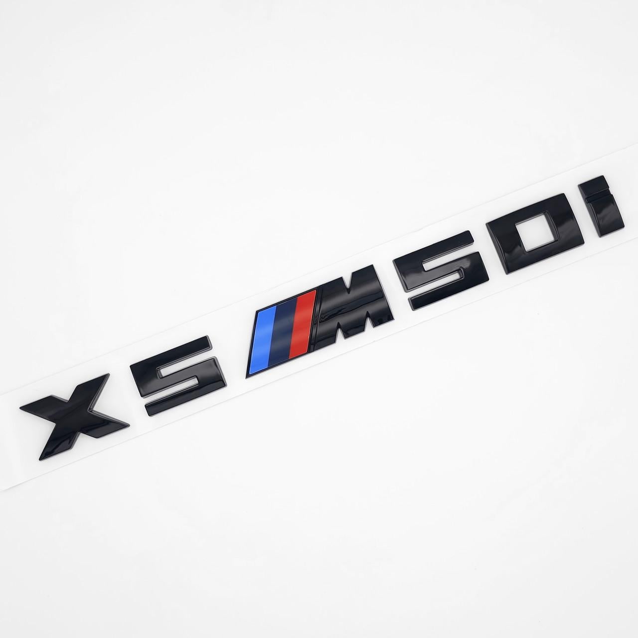 Эмблема надпись X5 M 50I BMW 28,7х2,7 см ABS Черный глянцевый (3038204190)