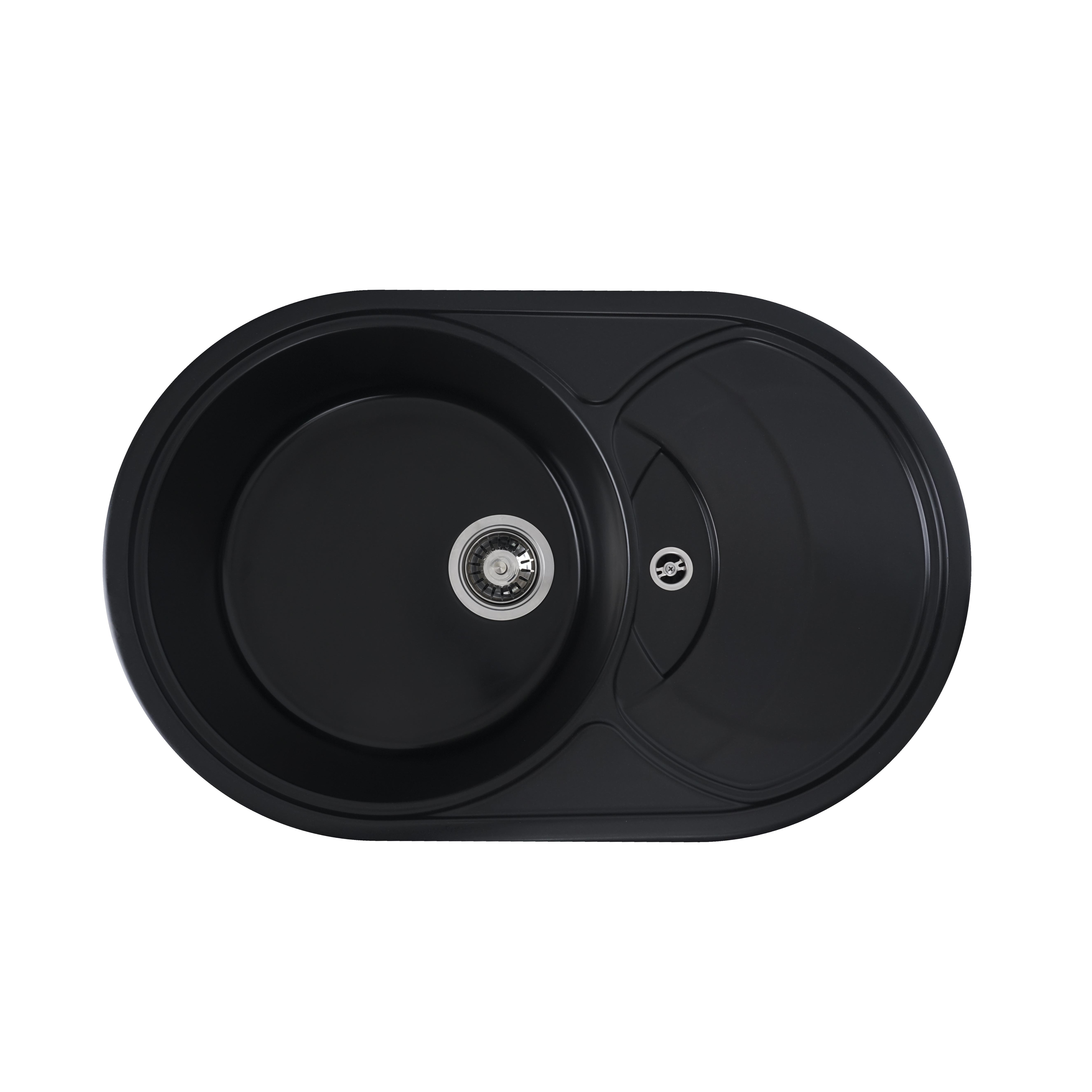 Гранитная мойка для кухни Platinum 7750 GAZZO глянец Черный