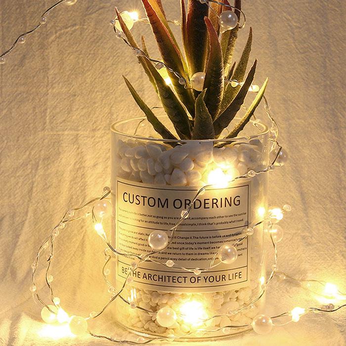 Гирлянда Светодиодная LED с жемчугом на батарейках 2 м 20LED Желтый свет - фото 4 Гирлянда Светодиодная LED с жемчугом на батарейках 2 м 20LED Желтый свет - фото 4