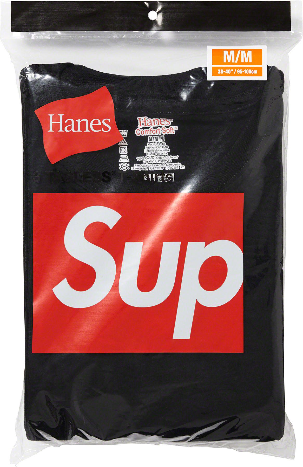 Футболка SUPREME Hanes Tagless Tees M 3 шт. Чорний (14602186) - фото 2