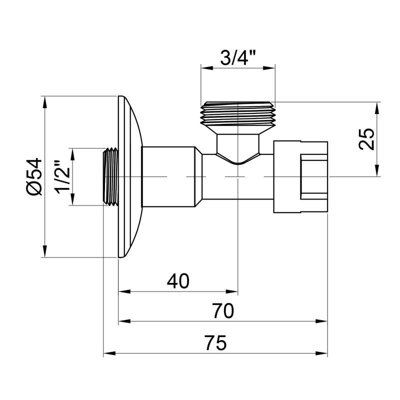 Кран приборный буксовый Icma №519 1/2" х3/4" угловой (VD00020745) - фото 2