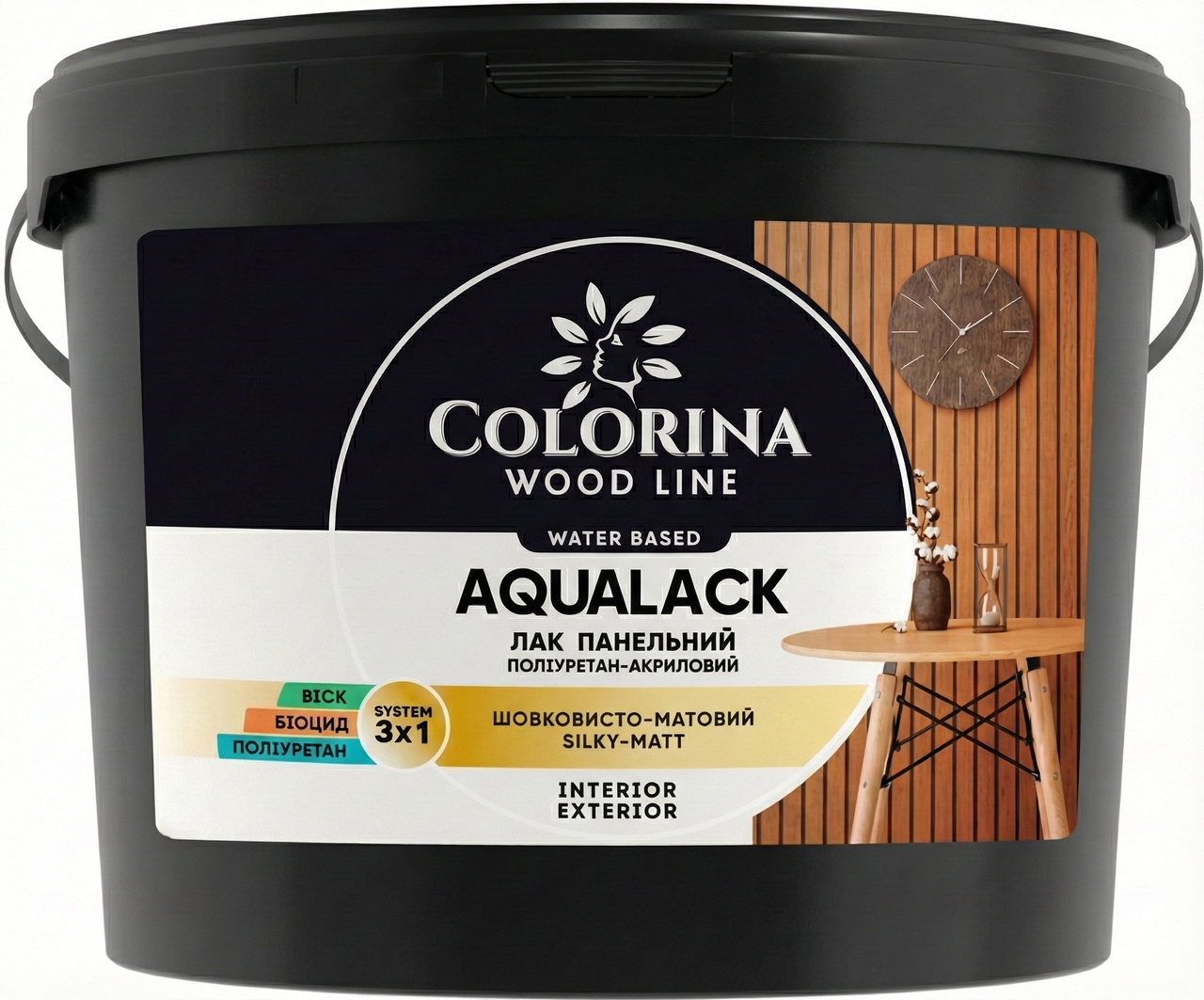 Лак панельный Colorina AQUALACK 3 л Шелковисто-матовый (31641522)