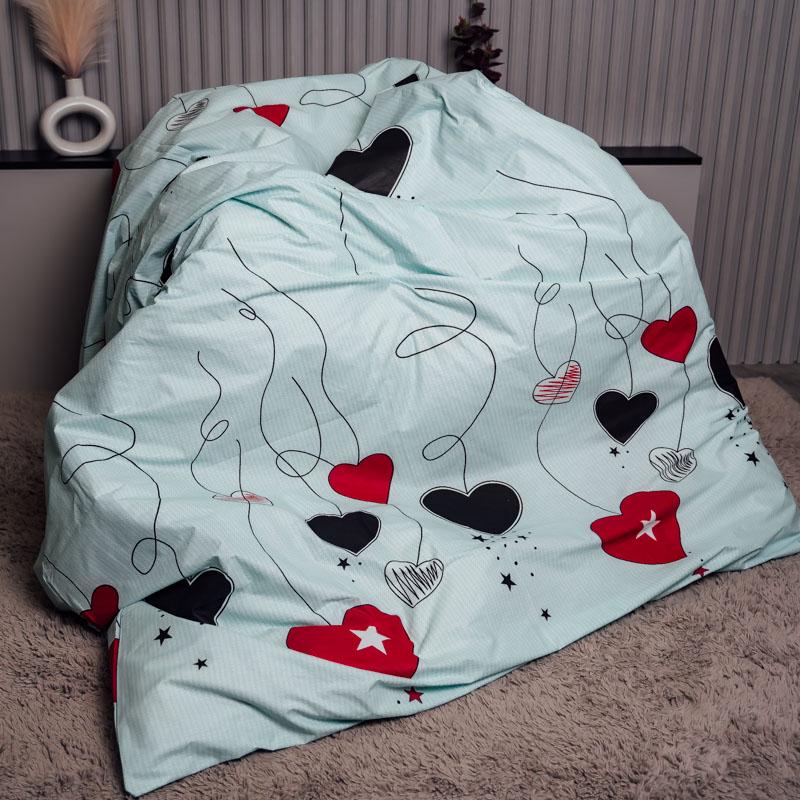 Пододеяльник бязь-голд полуторный 150х215 см Бирюзовый (10860)