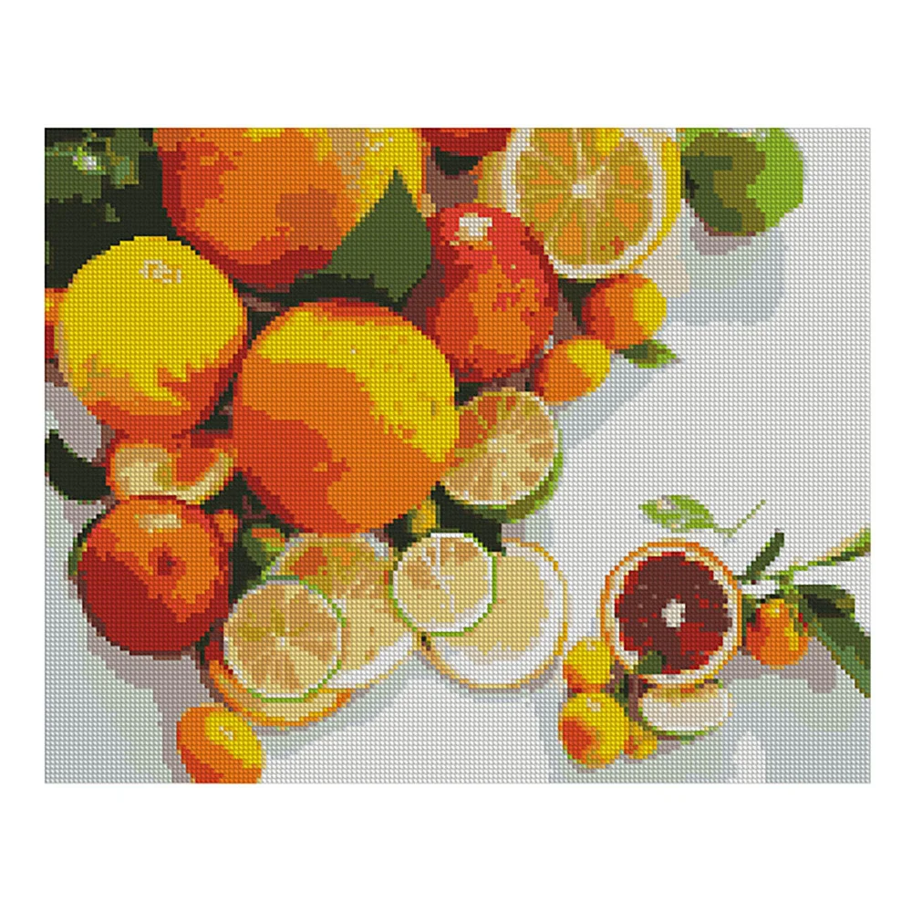 Алмазная мозаика Strateg Цветы Букет цитрусов 40х50 см холст на подрамнике (FA40796-mt)