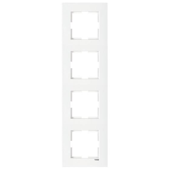 Рамка на 4 места вертикальная VIKO Karre Белый (90960223)