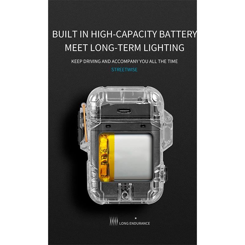 Зажигалка D52-1 с фонарем и магнитом Type-C 2800-6000K Черный - фото 6