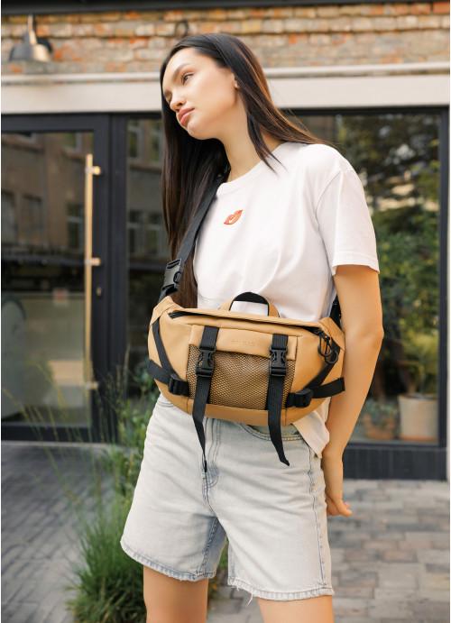 Поясная сумка женская Sambag из экокожи Бежевый (869038721)