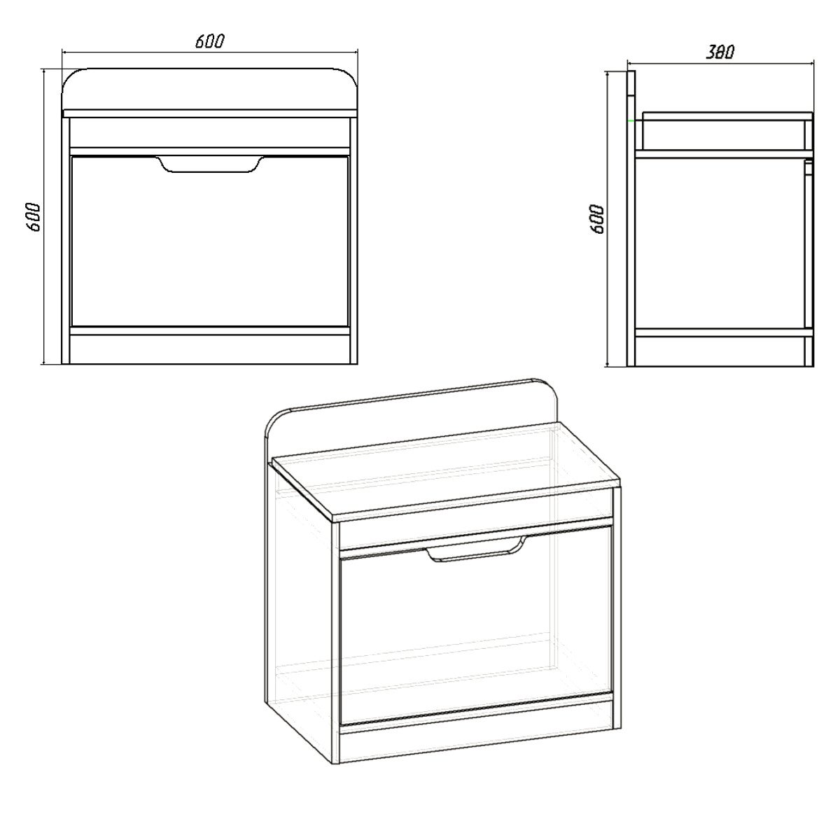 Тумба для обуви с сиденьем Компанит ТО-8 38х60х60 см Ольха - фото 2 Тумба для обуви с сиденьем Компанит ТО-8 38х60х60 см Ольха - фото 2
