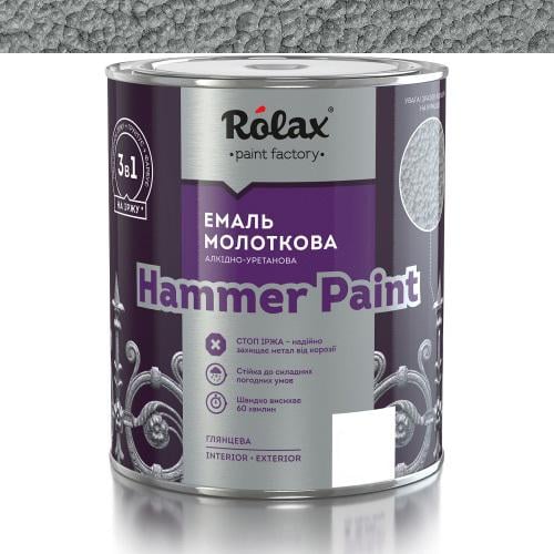 Эмаль молотковая Rolax 2 л 304 Серый (15134)