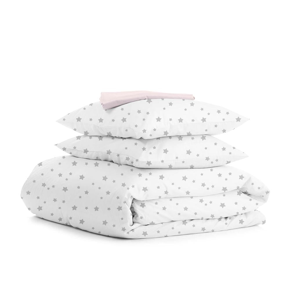 Комплект євро постільної білизни Cosas Star Grey Rose 200х220 см на гумці (4822052042182)
