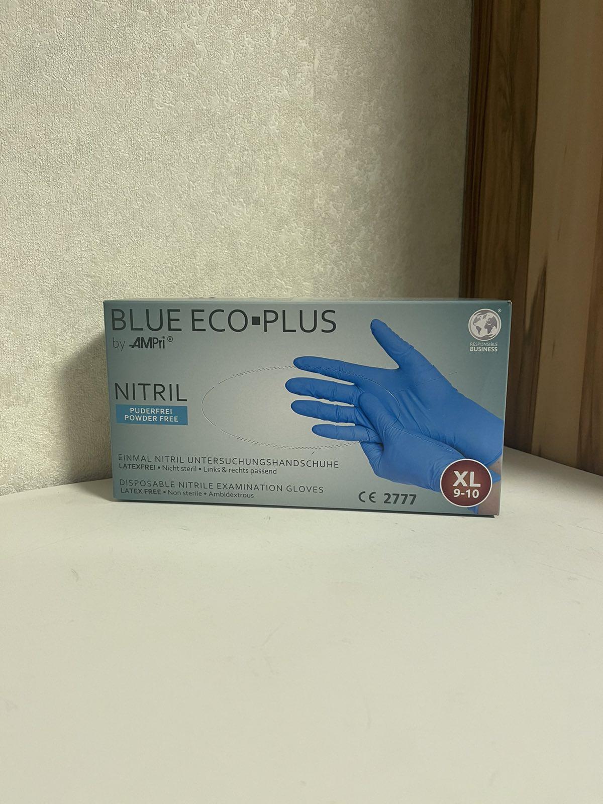 Рукавички нітрилові Ampri Blue Eco-Plus неопудрені XL 50 пар Синій (29753191)