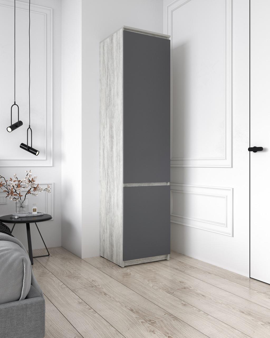 Шкаф-пенал Т-218 со штангой 500/498/2117 мм Бетон/Антрацит