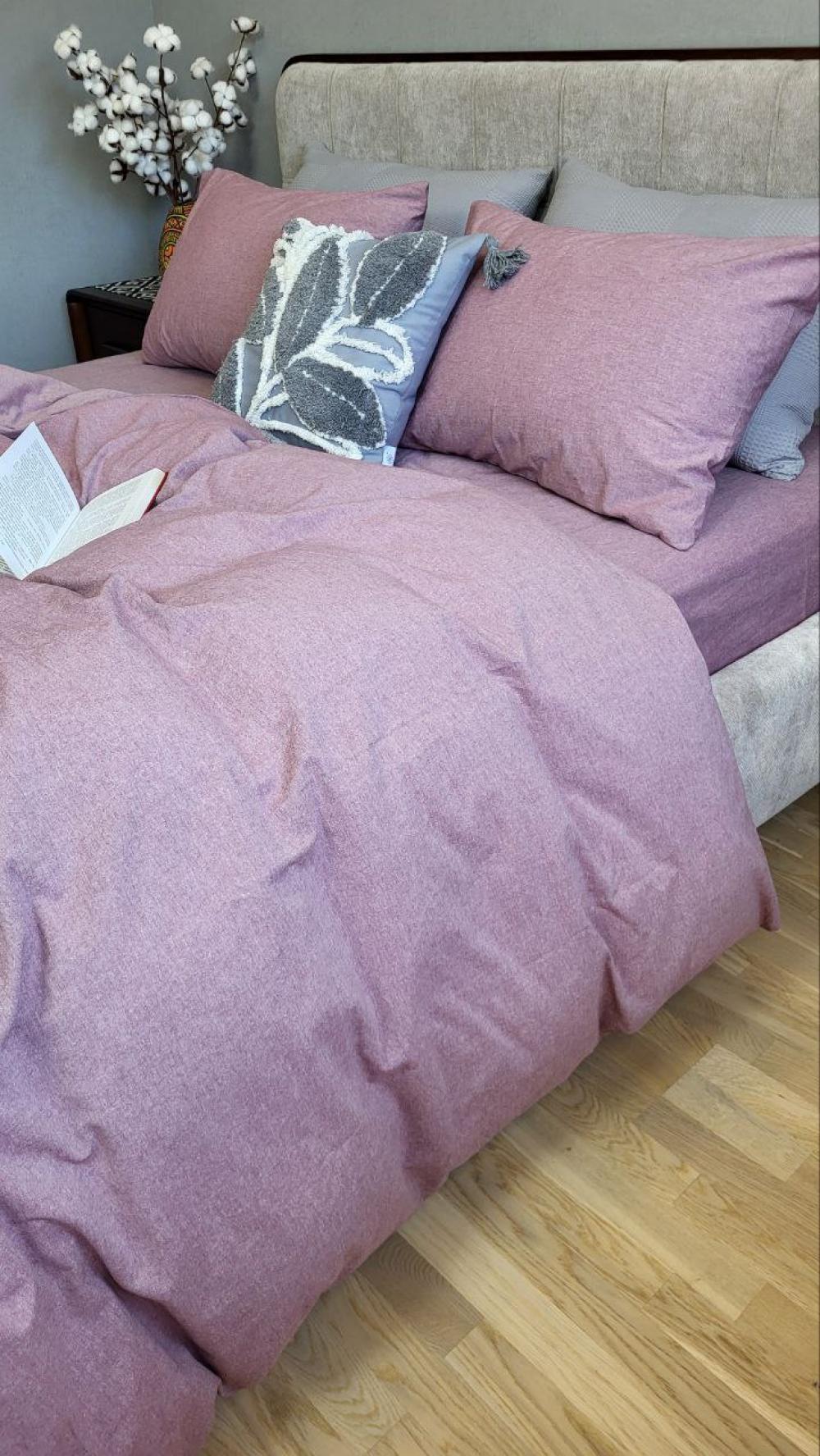 Комплект постельного белья с резинкой База хлопок евро/наволочки 50х70 см Mauve (W1181) - фото 4 Комплект постельного белья с резинкой База хлопок евро/наволочки 50х70 см Mauve (W1181) - фото 4