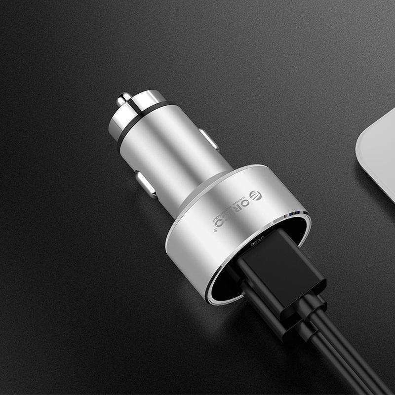 Зарядний пристрій автомобільний Orico й 2x USB 30W 3A USB-A Quick Charge 3.0 QC3.0 алюмінієвий Сріблястий (ORICO-UPC-Q2-SV-BP) - фото 8