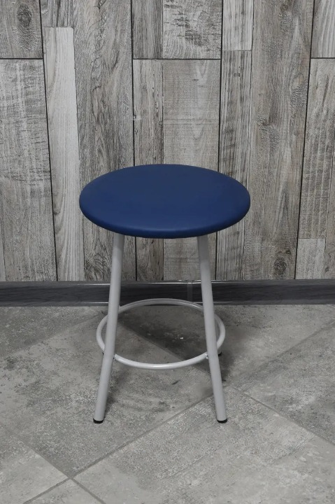 Табурет кухонний Муза металевий з м'яким сидінням 30х45 см Синій/Сірий (28374480)