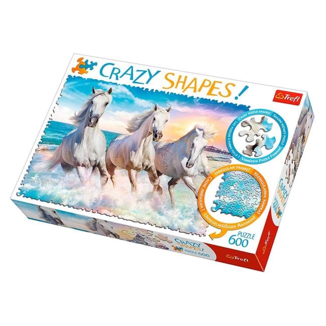 Пазли Trefl Три білих коня з картону на 600 ел. Різнокольоровий (150-98-11111)