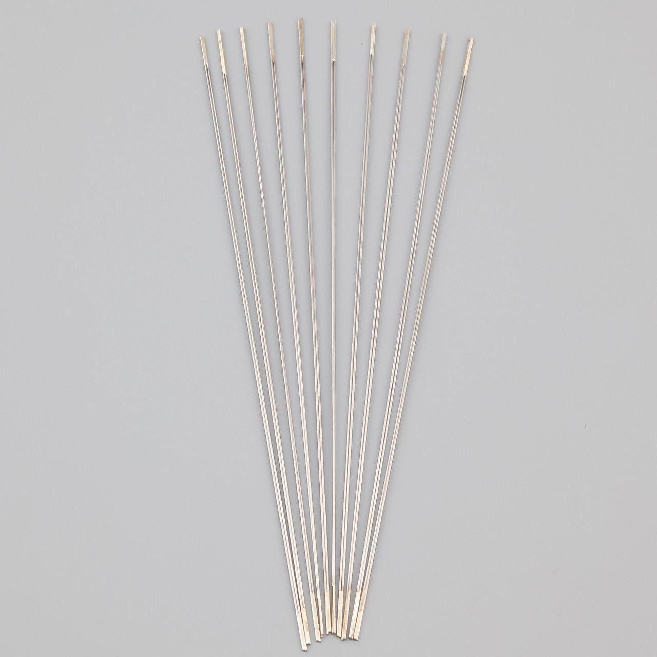 Иголка для бисера/бусин двойная 0,5х75 мм 1 шт. Платиновый (ИН5075г01)