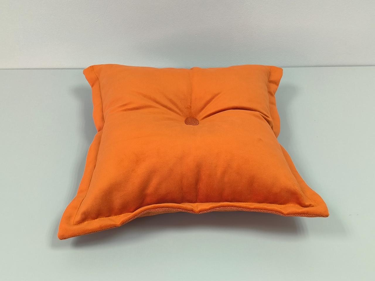 Декоративная подушка из рогожки и велюра с пуговицей 40x40 см (2084466026) - фото 3 Декоративная подушка из рогожки и велюра с пуговицей 40x40 см (2084466026) - фото 3