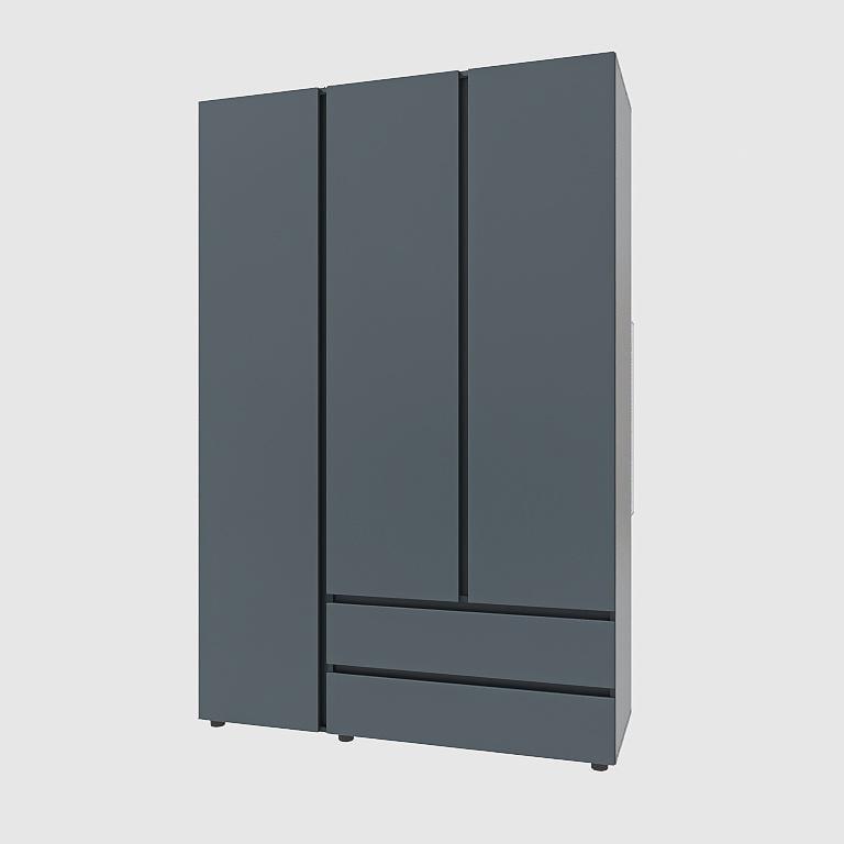 Шкаф трехдверный Эверест ШЛ-3 Лайт Графитовый (ES-10244)