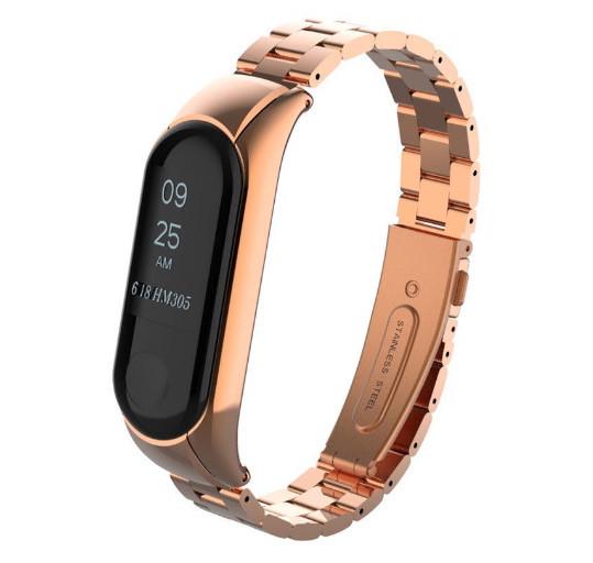 Металевий ремінець Primo Classic для фітнес-браслету Xiaomi Mi Band 3 Rose Gold (772210496) - фото 2