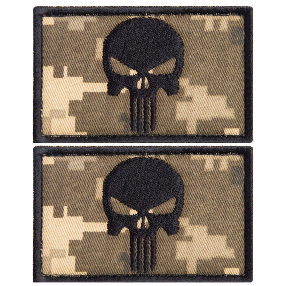 Набор шевронов с липучкой PUNISHER Череп Каратель 5х8 см 2 шт. Пиксель (23661)