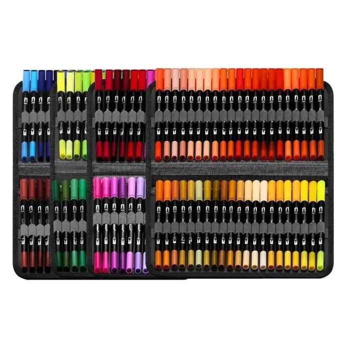 Набор двусторонних маркеров для скетчинга Black Dual Brush Pens на водной основе в сумке 168 шт. (3_05675) - фото 3 Набор двусторонних маркеров для скетчинга Black Dual Brush Pens на водной основе в сумке 168 шт. (3_05675) - фото 3