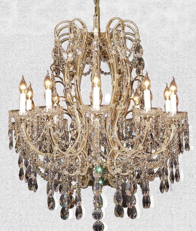 Люстра свеча подвесная прованс хрустальная Brille CR-605L/10GA