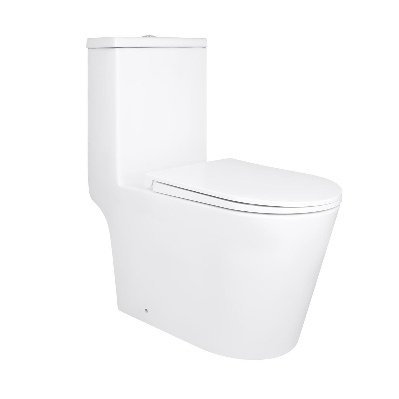 Унитаз-моноблок напольный Qtap Kolibri Ultra Quiet безобедочный с сидением Soft-close White (QT10226380W)