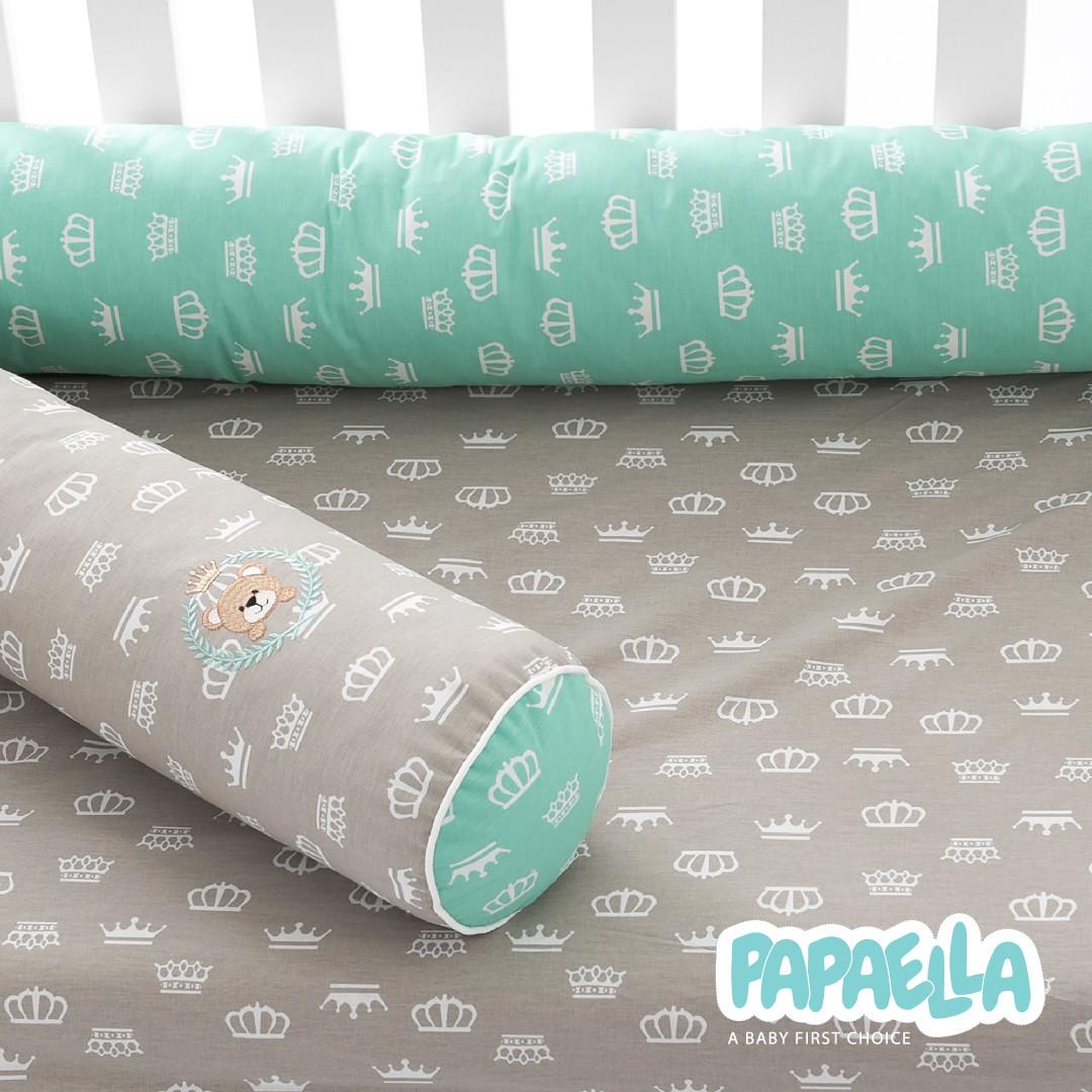 Набор защитный в кроватку IDEIA Papaella бортик/валик 120x15/60x15 см Бежевый (25897625) - фото 6