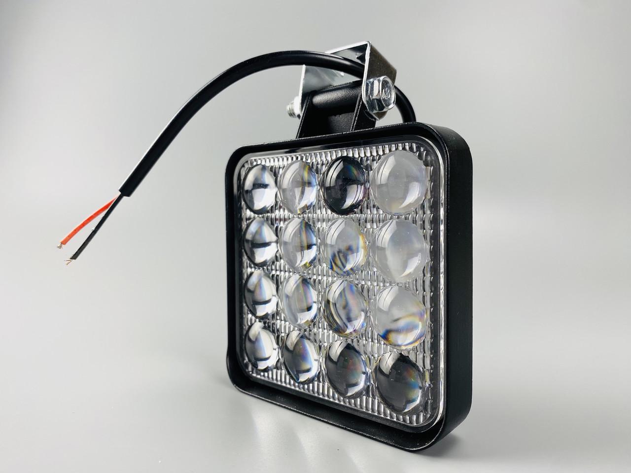 Фара LED квадратная 48W mini 3D линза 16 led диодов 6500 K 9-80 В