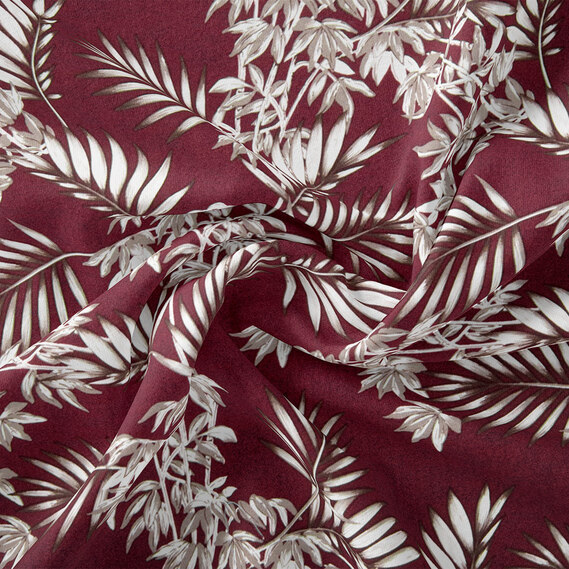 Ткань штапель твил IDEIA Тропики 1,5 м Бордовый (2200004218274)
