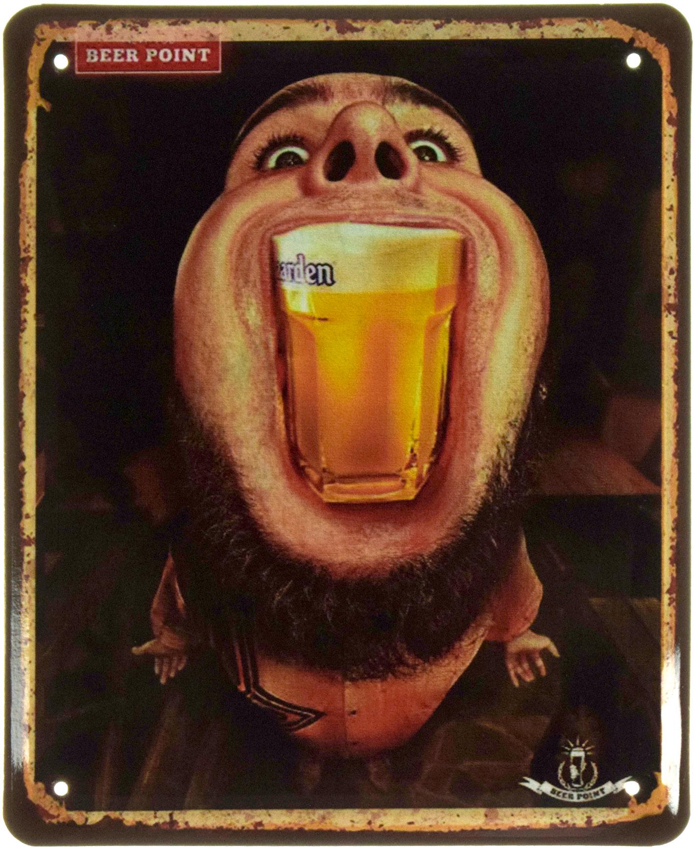 Металлическая табличка Hoegaarden Beer Point 18x22 см