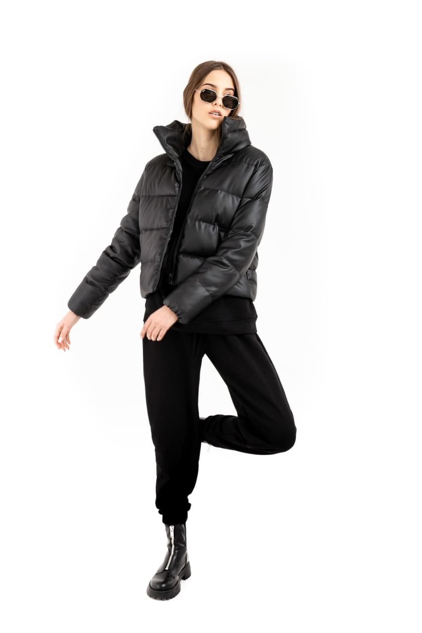 Пуховик укорочений Intruder Bubble шкірозамінник М-L Чорний (1614676979/1) - фото 2 Пуховик укорочений Intruder Bubble шкірозамінник М-L Чорний (1614676979/1) - фото 2