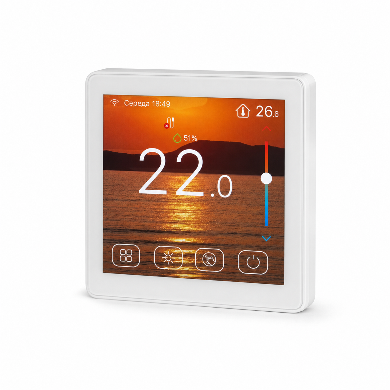 Термостат кімнатний сенсорний з WiFi управлінням Tervix Pro Line TouchScreen Thermostat (TRV-114151)