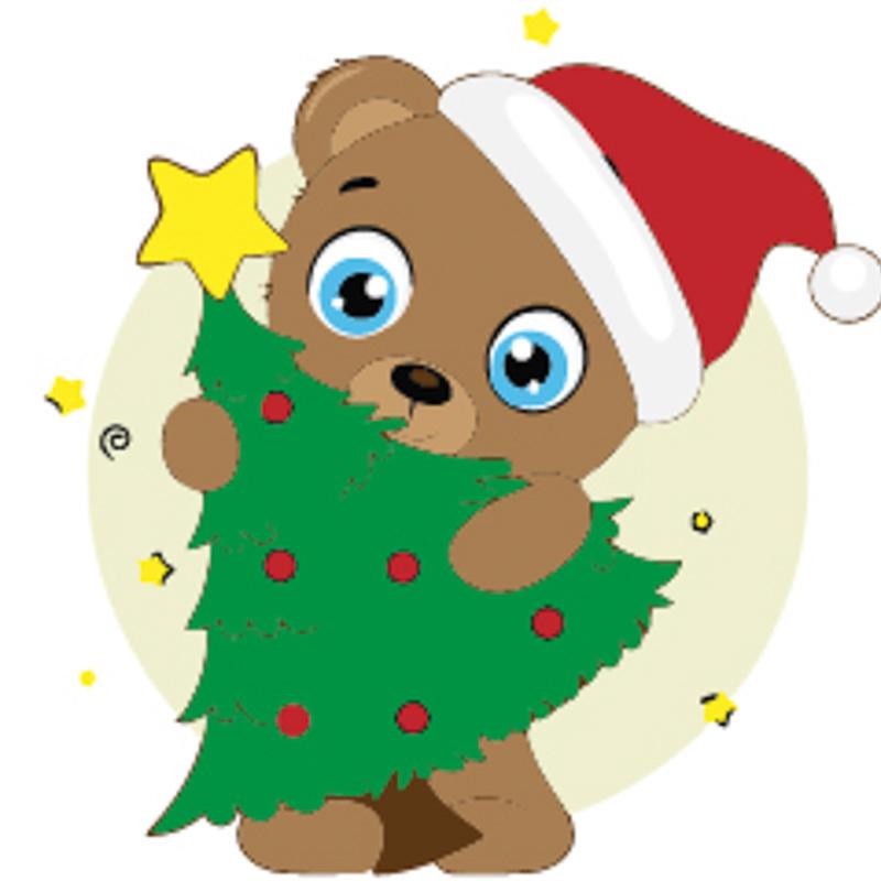 Картина по номерам Strateg Премиум Медведик с елкой 30х30 см (ES227)