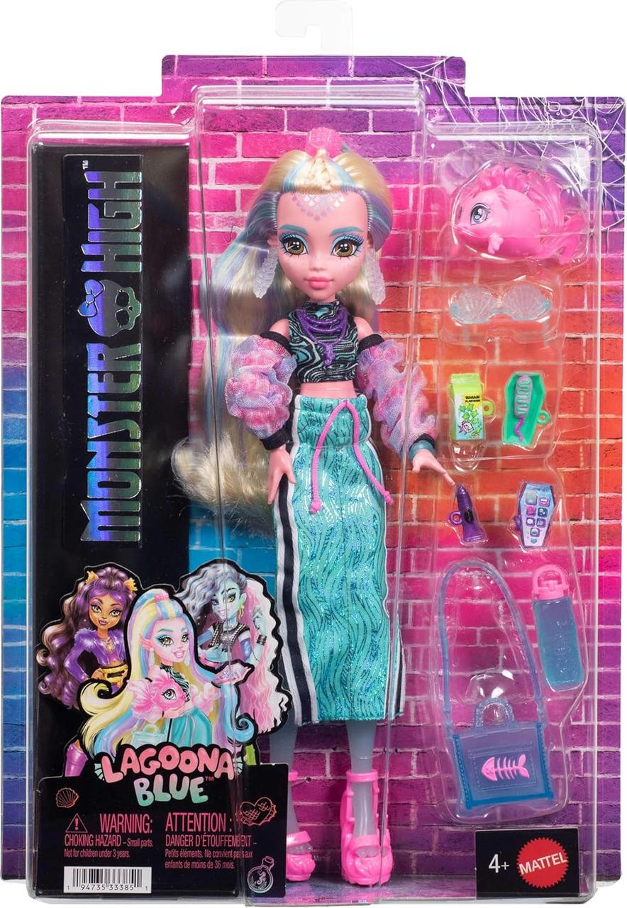 Кукла Monster High Mattel Lagoona Blue с аксессуарами и пиранией (JHK33)