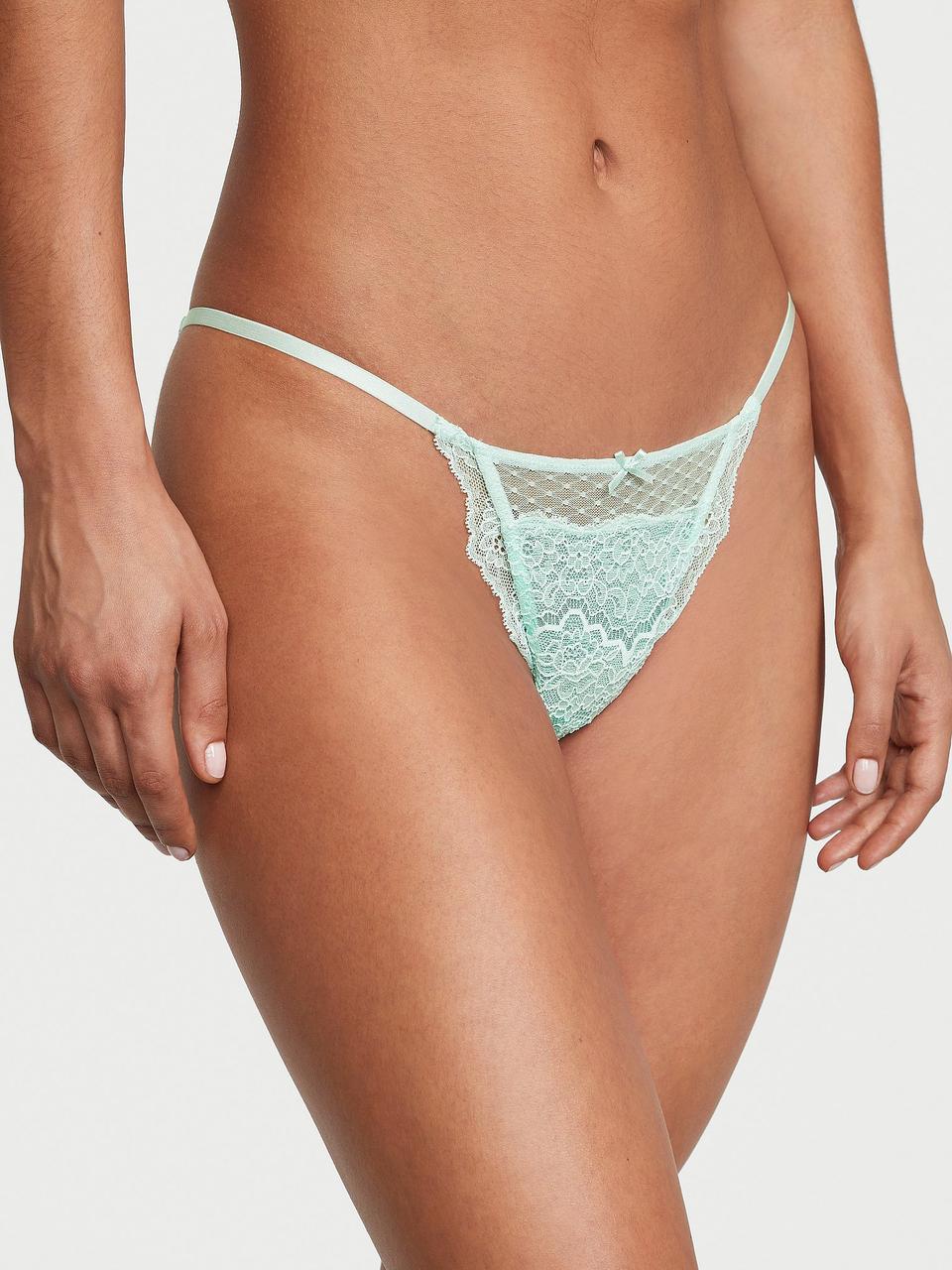 Трусики женские Victoria's Secret DREAM ANGELS Lace & Mesh String Bikini XS Салатовый (2217907536)