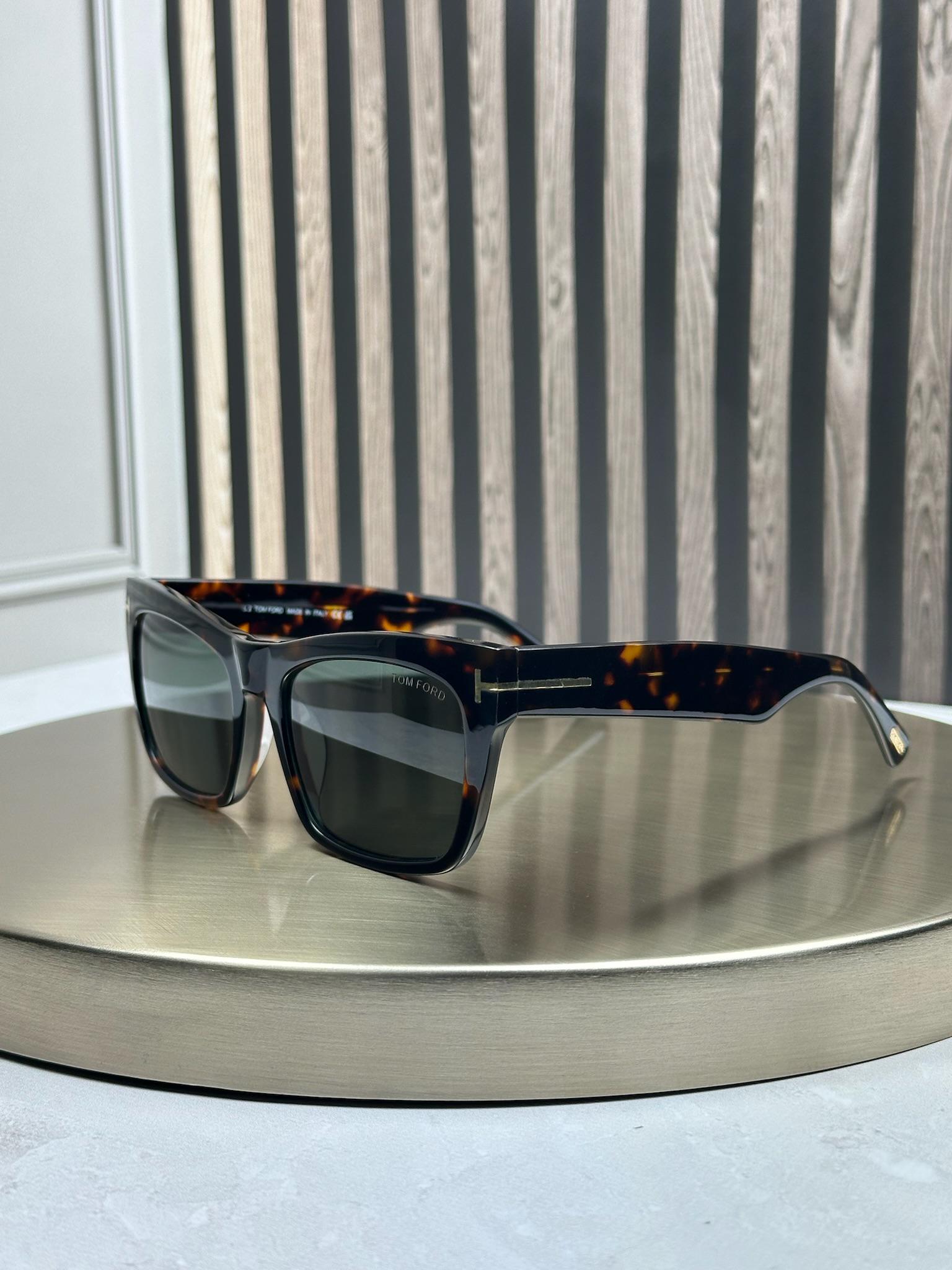 Солнцезащитные очки Tom Ford FT1085 Mikel Гавана квадратные зеленая линза унисекс Черепаховый