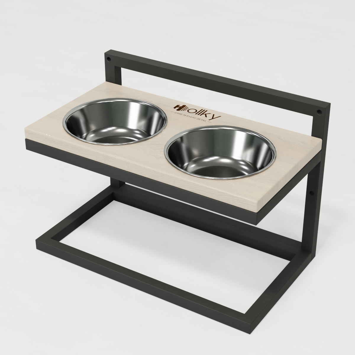 Миски на регулируемой подставке для средних собак Hollky Flex M 2х0,85 л (FM-422530-GRWH) - фото 9