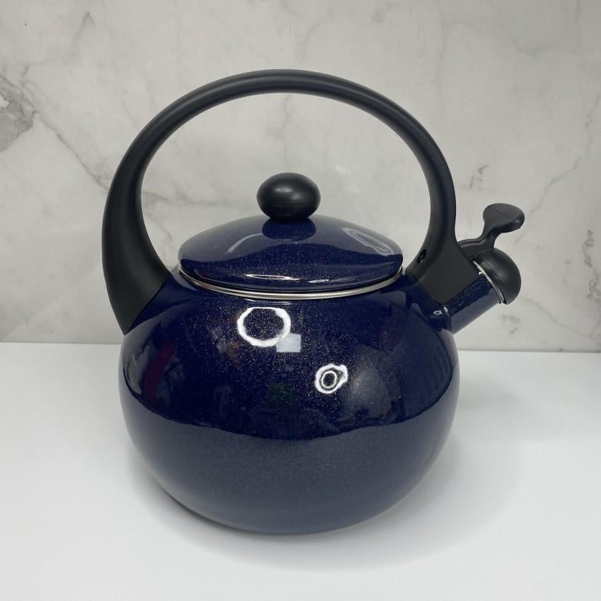 Чайник Kamille KM-1038B эмалированный со свистком 2,2 л Синий (2004668458)