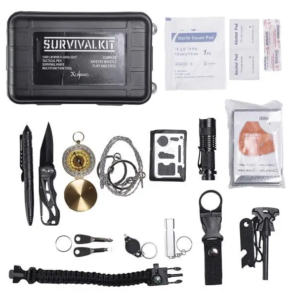Набор для выживания туристический 18в1 в пластиковом кейсе