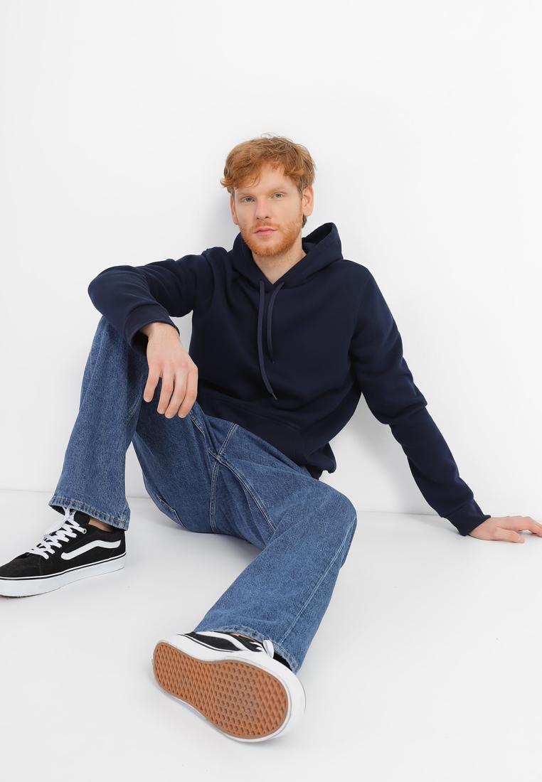 Худи мужской утепленный ROZA 1707061 3XL Темно-синий (4824005642142) - фото 4