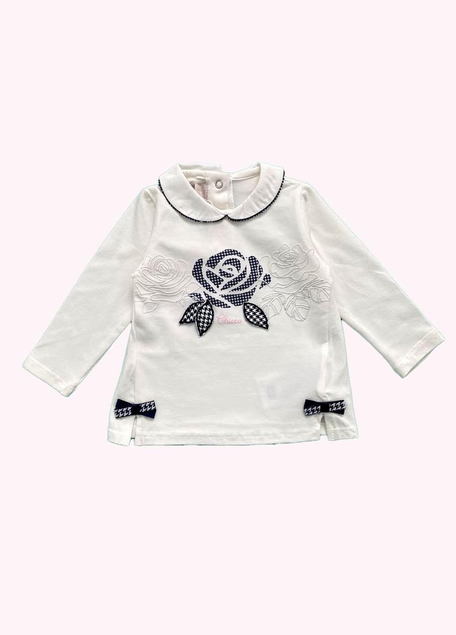 Реглан детский Chicco хлопчатобумажный с круглой горловиной 6-9 мес. 68 см Белый (2081861254)