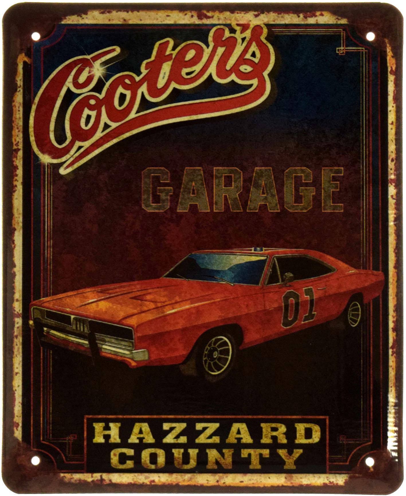 Табличка металева Cooter's Garage Hazzard County 18x22 см