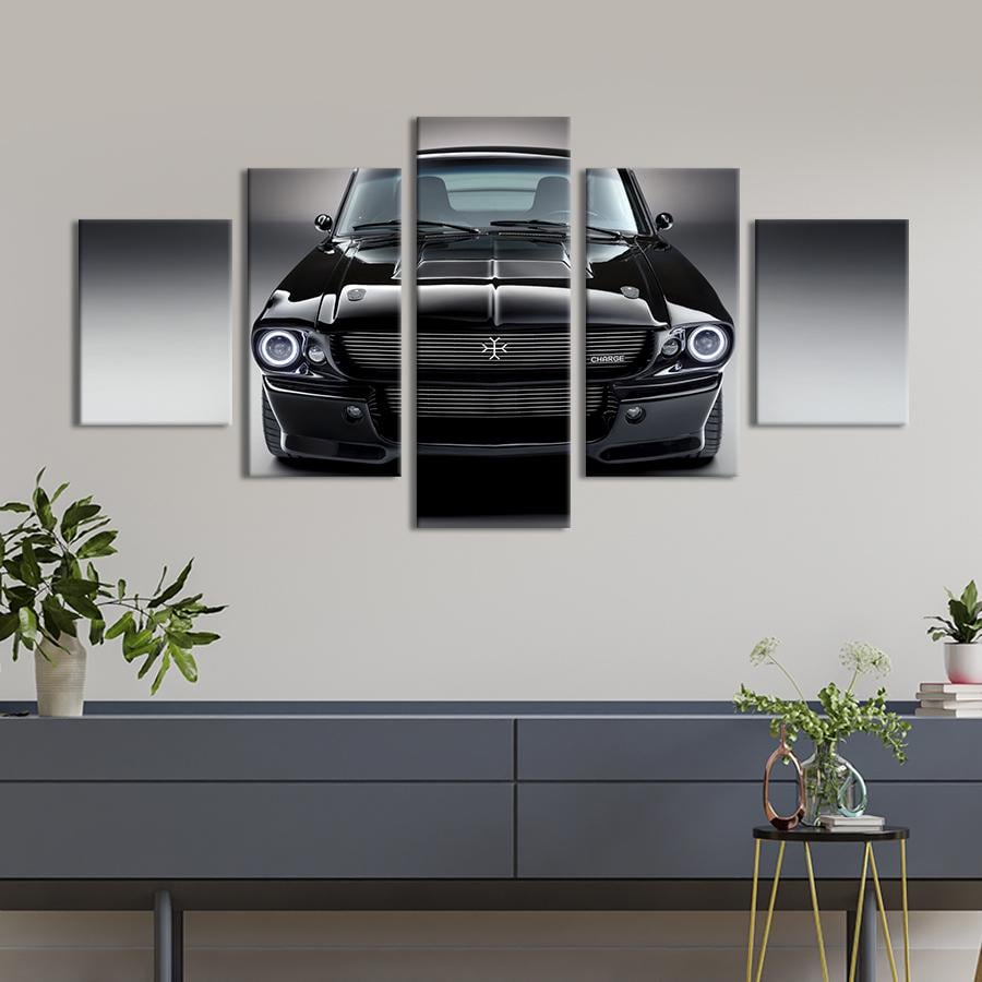 Картина на холсте Коллекционный автомобиль Ford Mustang 1967 112x54 см (1243-52)