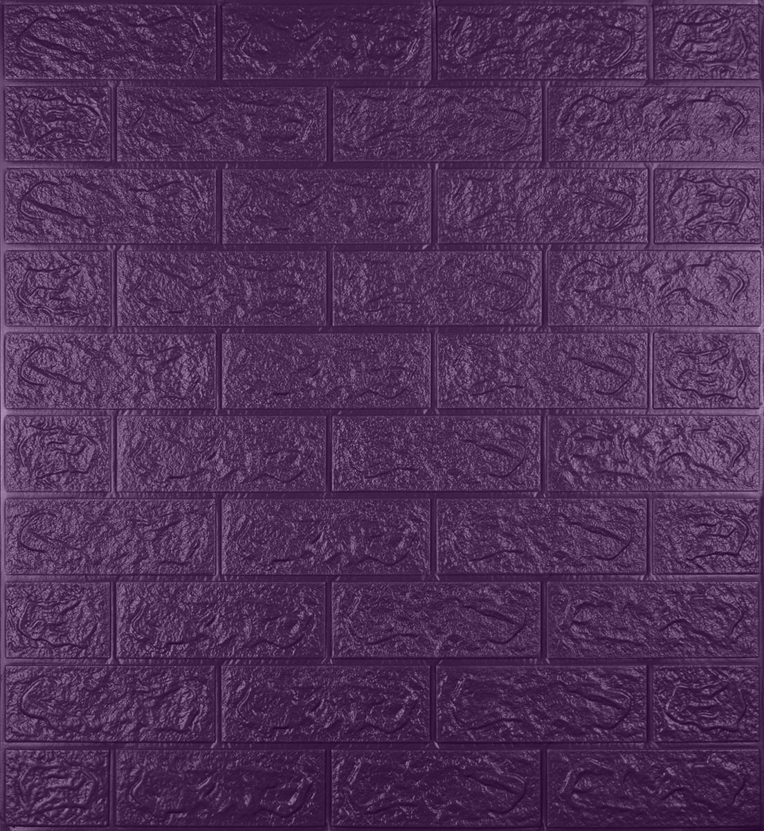 Панель самоклеюча декоративна 3d цегла 700х770х3 мм Фіолетовий (016-3)