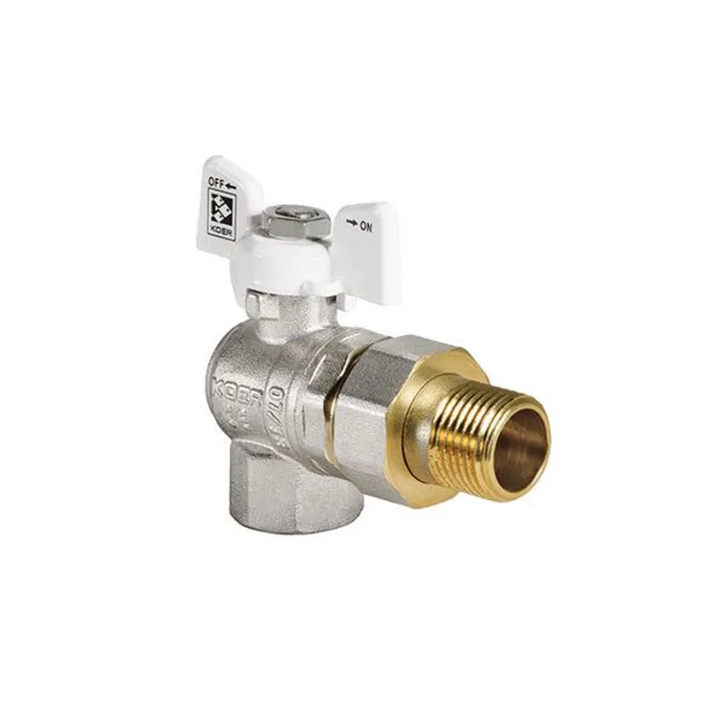 Кран с американкой угловой KOER KR.228.W 1" White (KR5105)